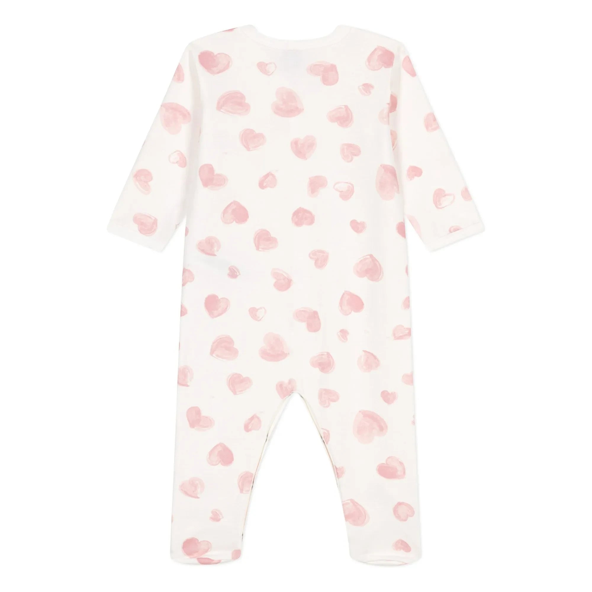 Petit Bateau - Sleep Well Pajama with Thick Hearts Organic Cotton | Pink