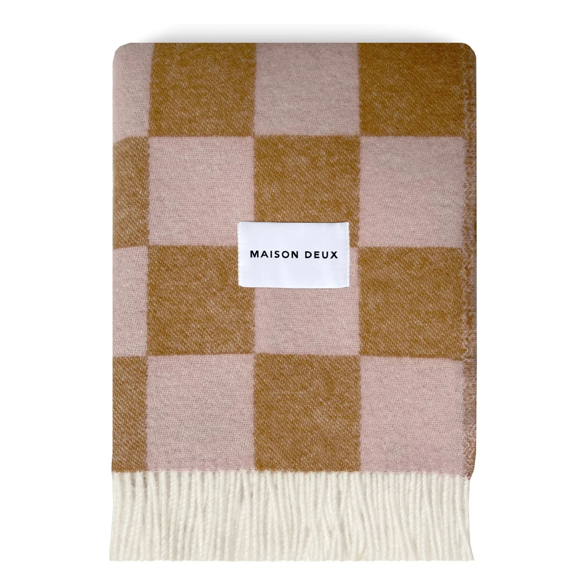 Maison Deux - Damier Wool Blanket | Terracotta