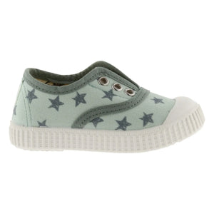 Victoria - Elastico Canvas Star Sneakers | Green Water