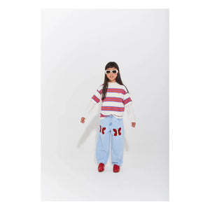 Wynken - Striped Organic Cotton T-Shirt | Purple