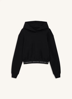 Anine Bing - Dany Cropped Cotton Sweatshirt | Black