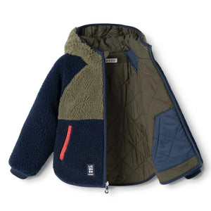 Liewood - Jackson Double-Sided Sherpa-Style Jacket Made from Recycled Fibers | Khaki
