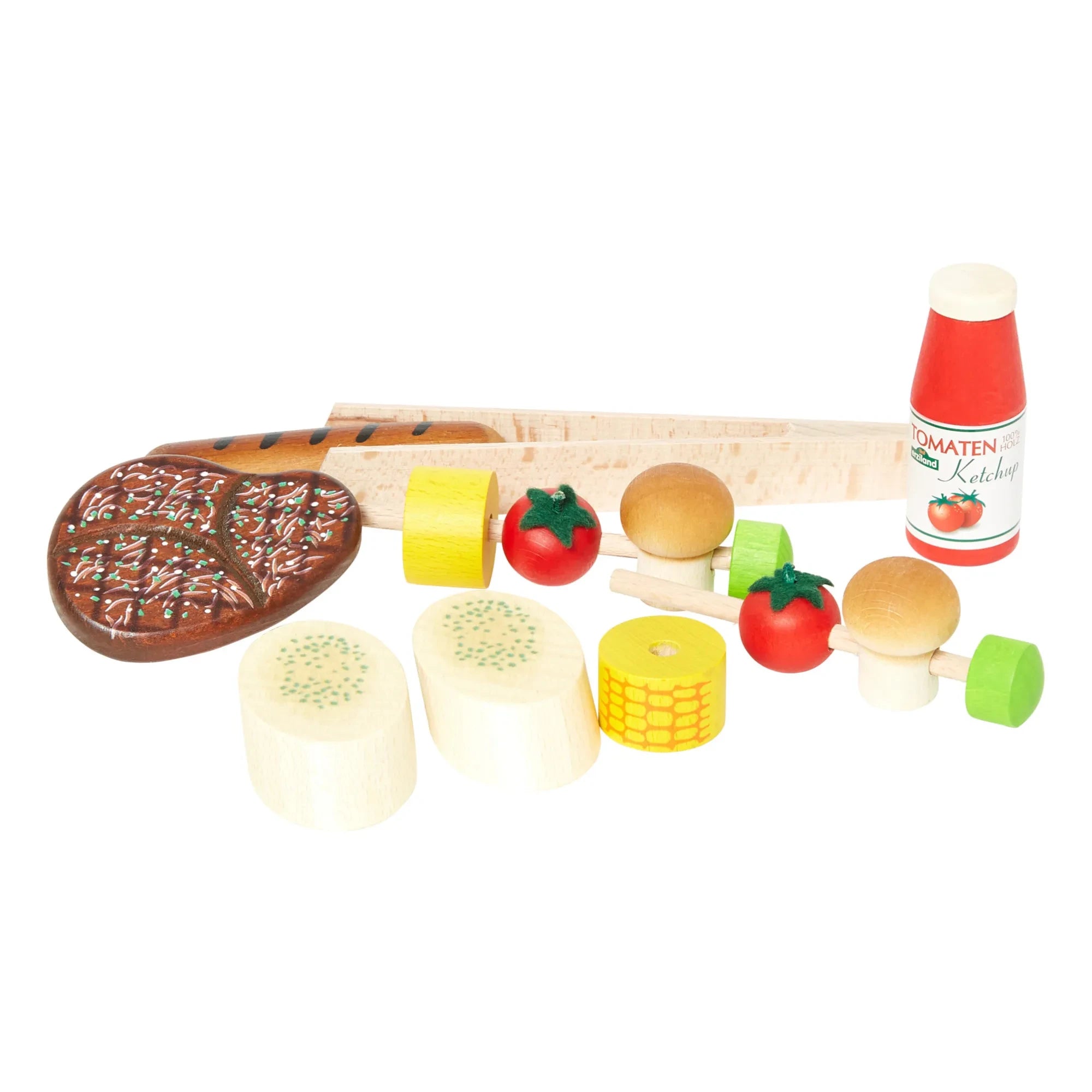 Erzi - Wooden Barbecue Toy Set - 14 Pieces