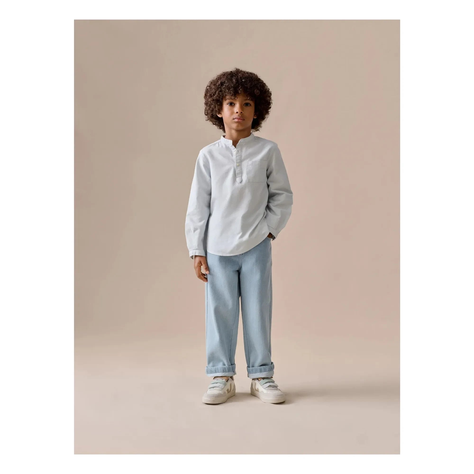 Bonpoint - Claude Organic Cotton Kurta | Gray Blue