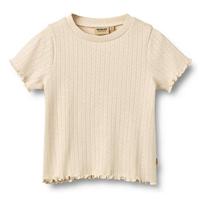 Wheat - Irene Ribbed Organic Cotton T-Shirt | Ecru