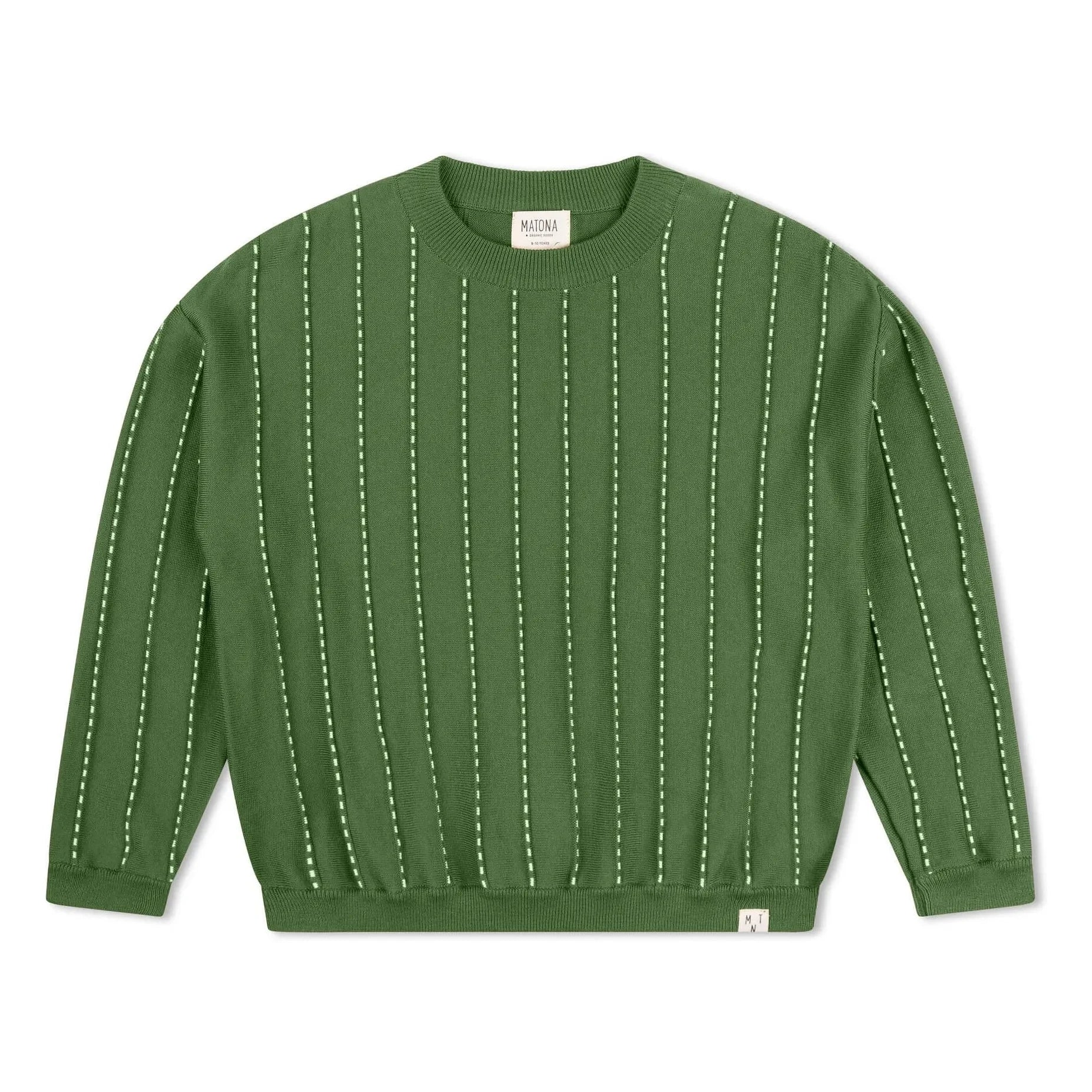 Matona - Striped Organic Cotton Sweater | Green