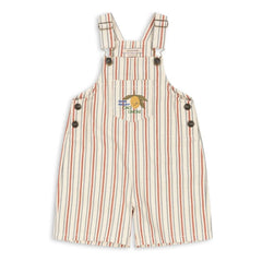 Konges Sløjd - Frankie Striped Organic Cotton Short Dungarees | Beige