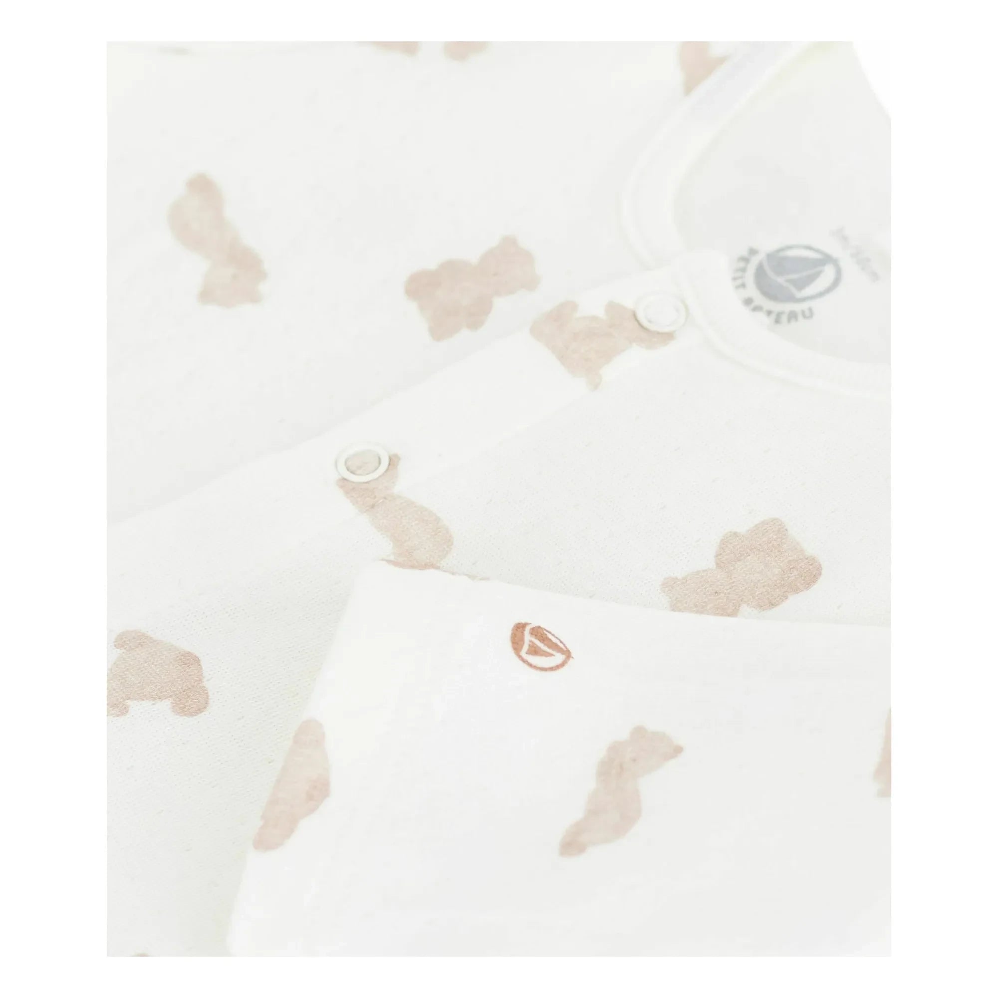Petit Bateau - Teddy Bear Organic Cotton Pajama | White