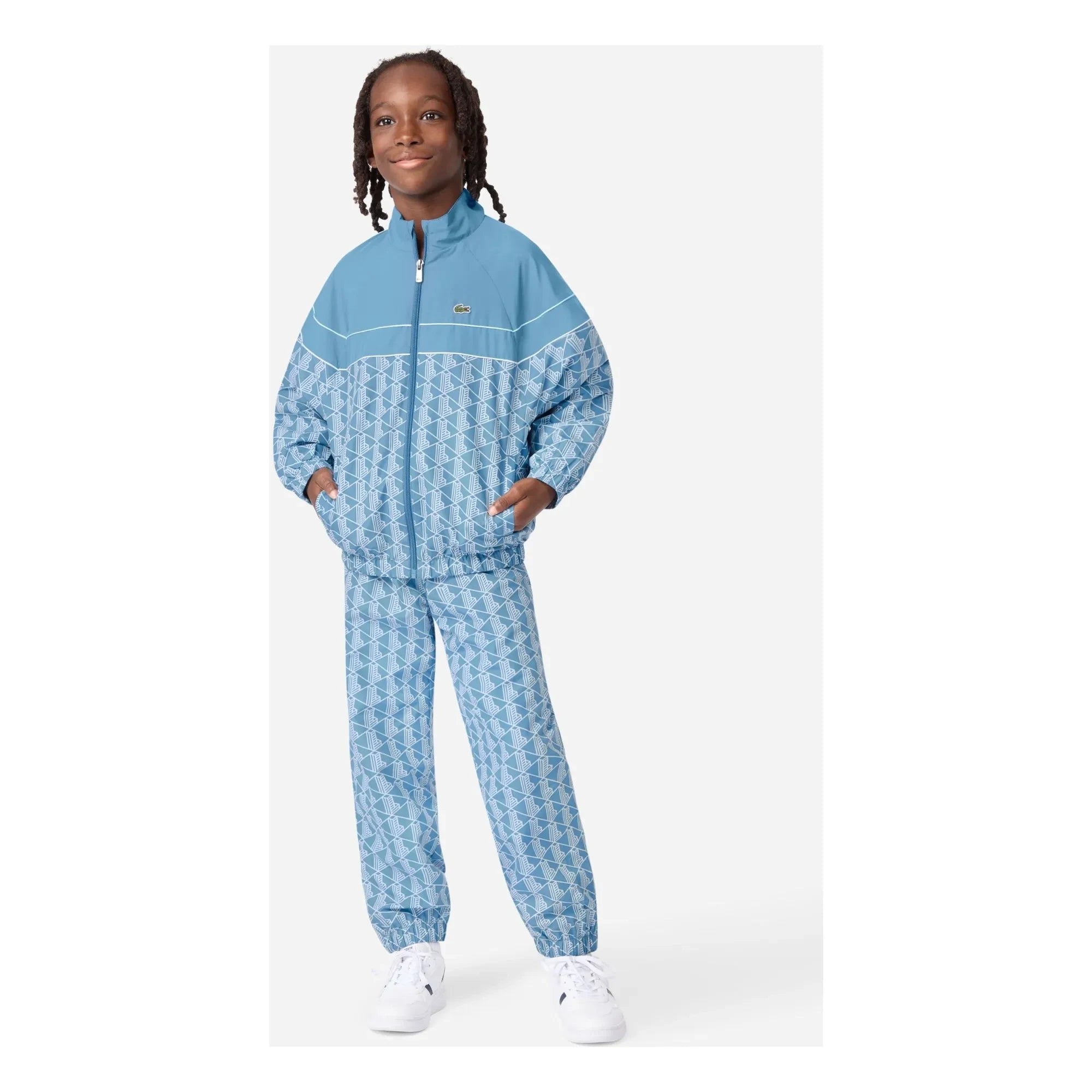 Lacoste - Monogrammed Recycled Fiber Jacket and Sweatpants Set | Light Blue