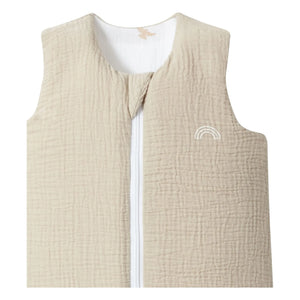 Les Petites Billes - Reversible multi-season sleep suit made of double-layer muslin fabric | Beige