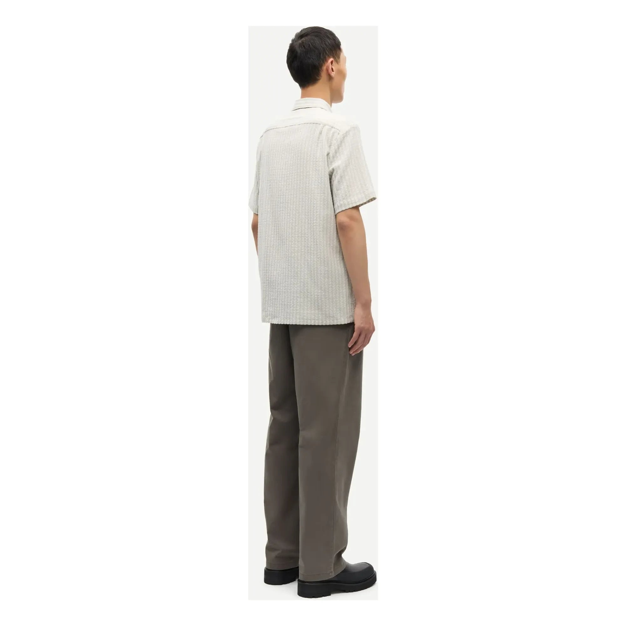 Samsoe Samsoe - Avan JX Short Sleeve Cotton Shirt | Light Gray