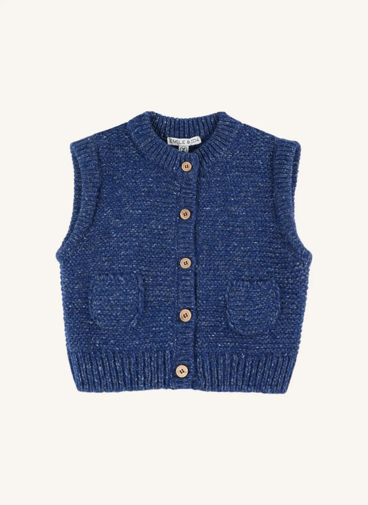 Emile et Ida - Sleeveless Wool Vest | Blue