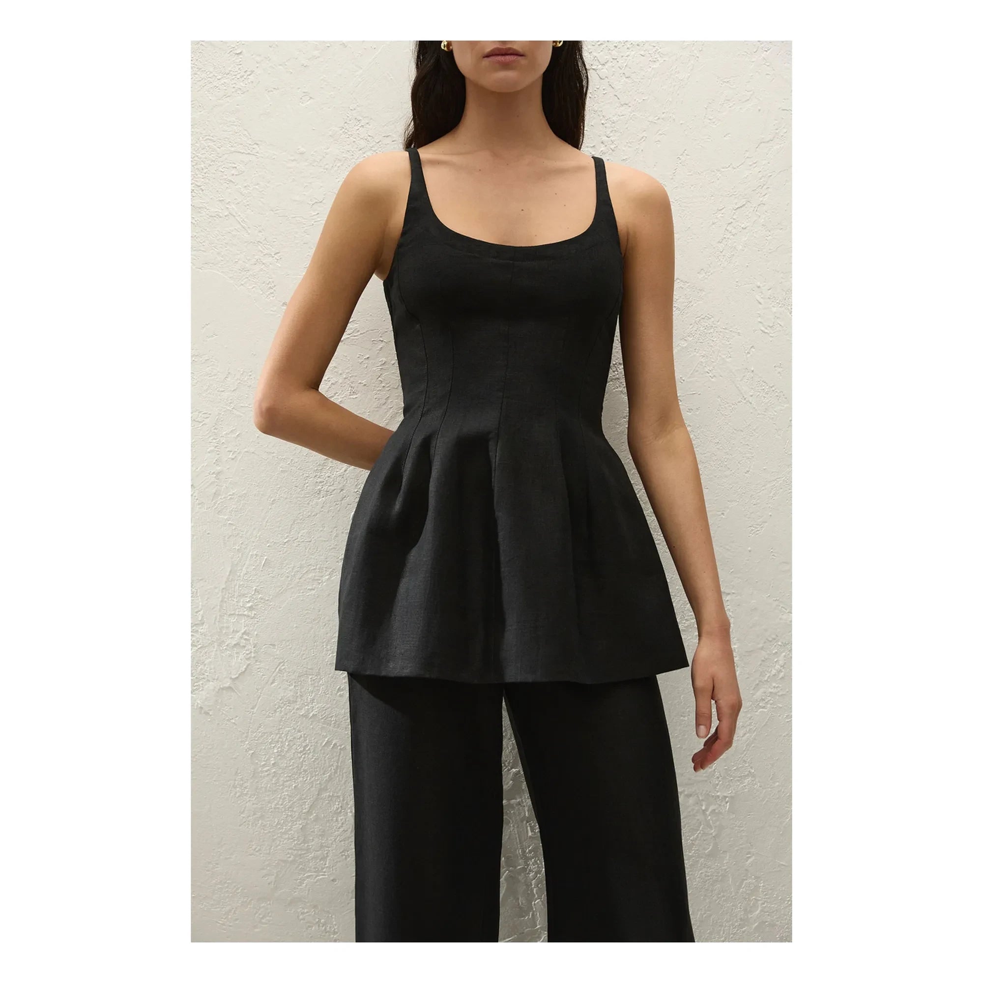 Faithfull the Brand - Syna Linen and Cotton Top | Black