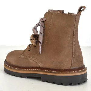 du Loua - Charly Suede Lace-up Boots | Beige