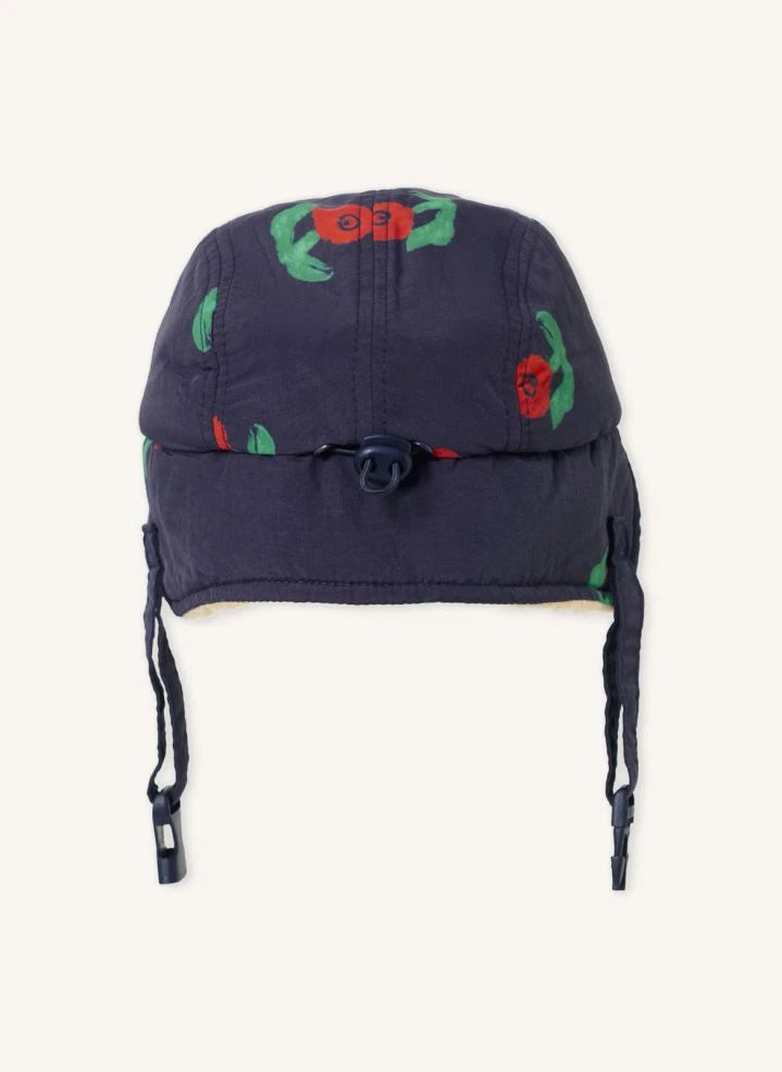 Bobo Choses - Flowered Sherpa Hat Recycled Fibers | Navy