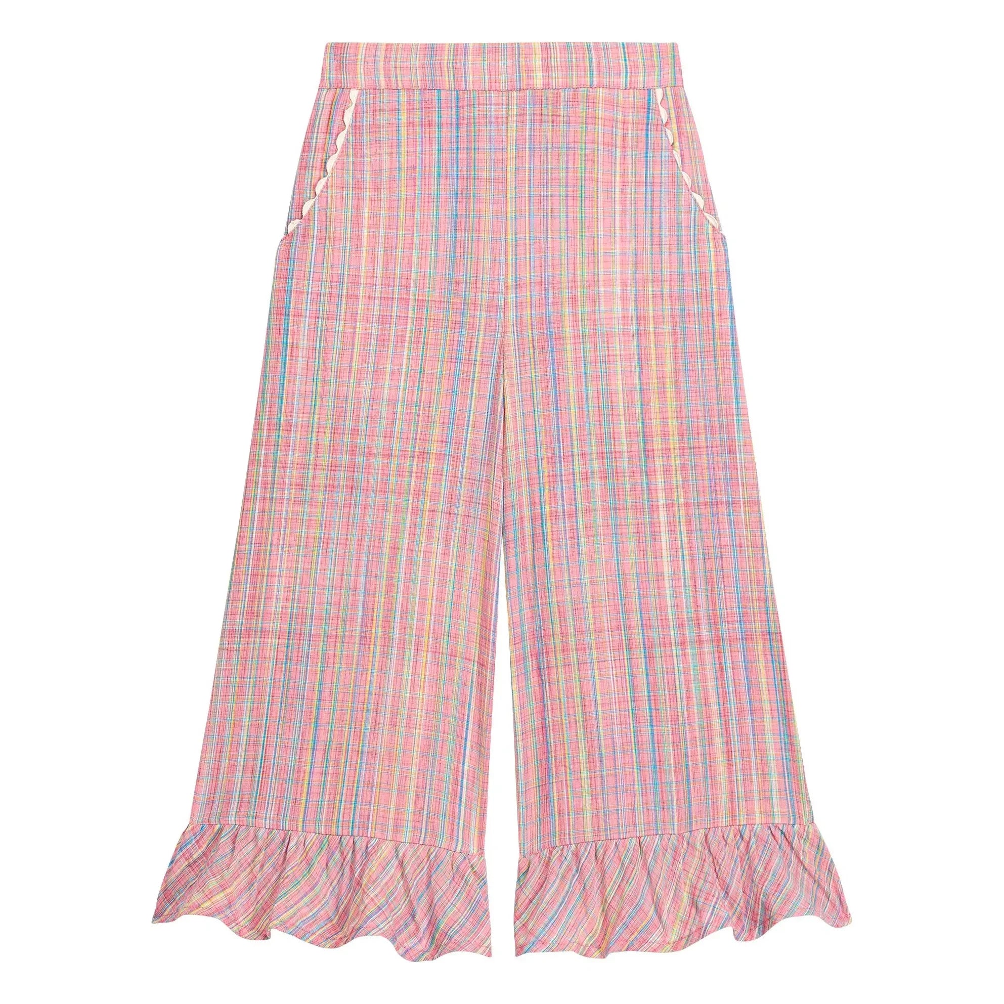 Louise Misha - Loukie Checkered Ruffled Pants | Pink