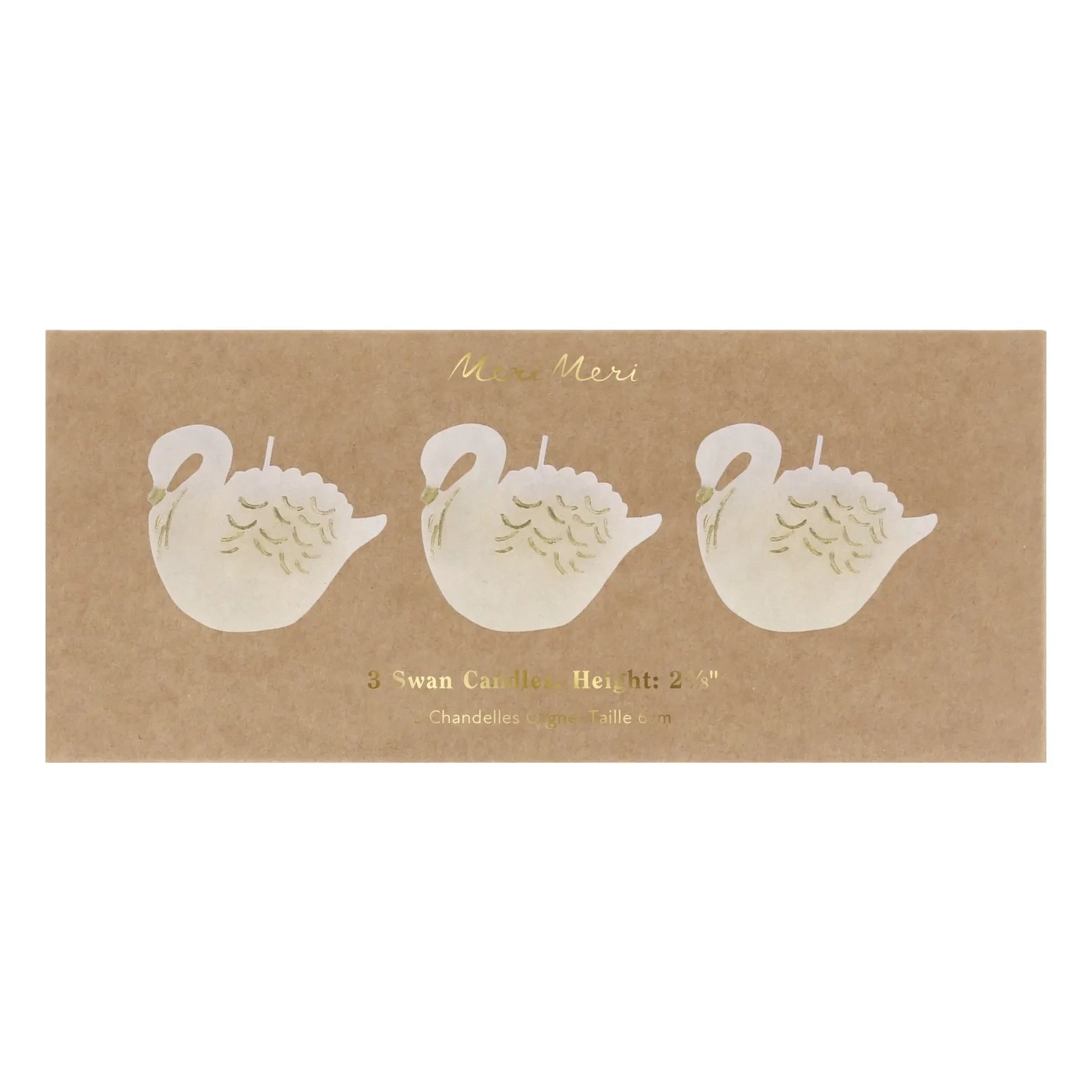 Meri Meri - Swan Mum Sets - 3'lü Set | Ecru