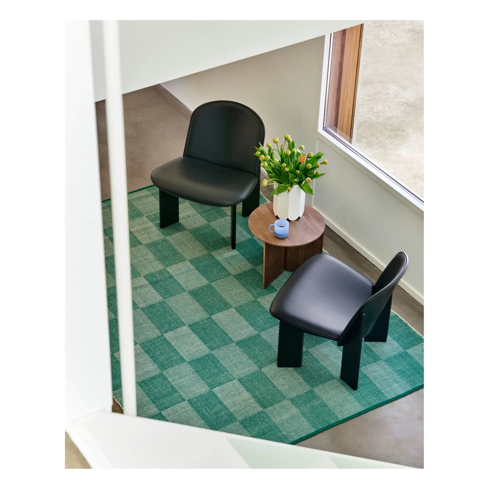 Hay - Wooden Round Side Table with Cutout | Walnut