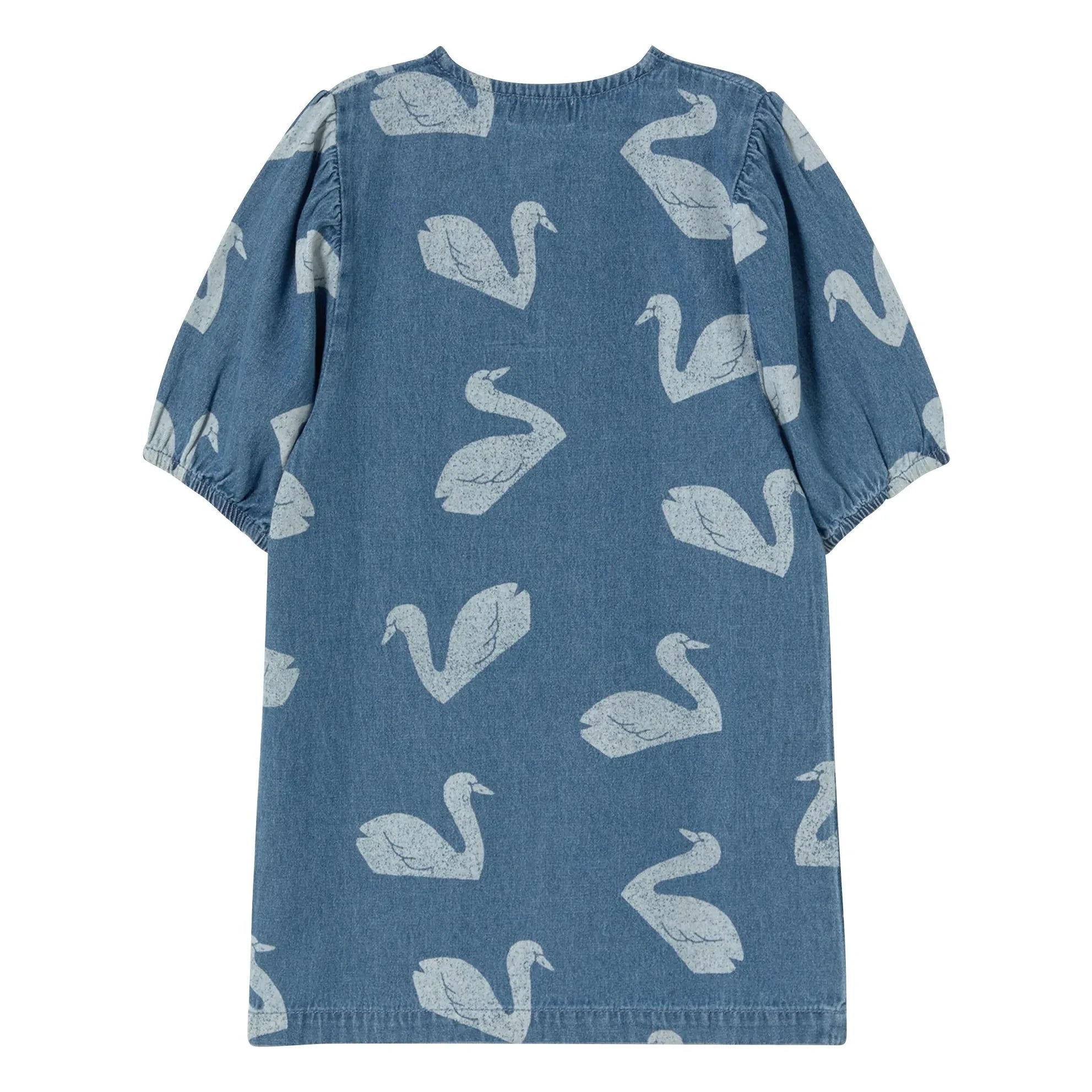 Tinycottons - Denim Kuğular Elbise | Mavi