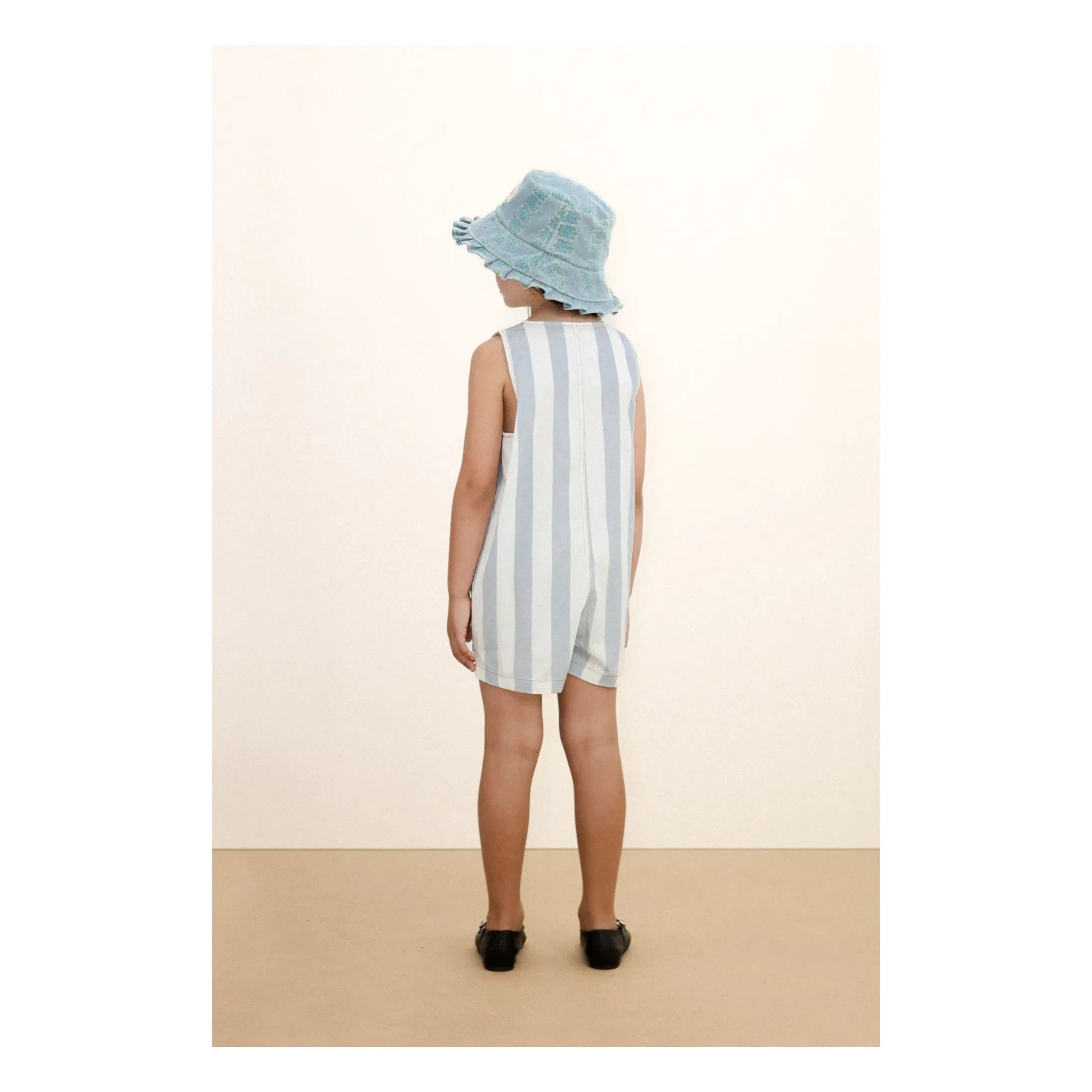 Tinycottons - Blue Thin Striped Twill Romper