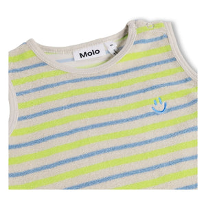 Molo - Striped Fu Organic Cotton Romper Shorts | Ecru