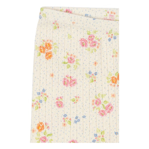 Konges Sløjd - Minnie Floral Print Ribbed Cycling Leggings Organic Cotton | Ecru