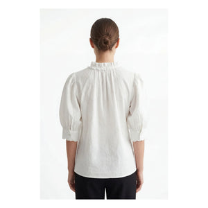 BELLEPIECE - Belem Embroidered Cotton Blouse | White