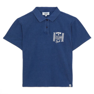 Hundred Pieces - Ozzie Club Sandwich Organic Cotton Polo T-Shirt | Night blue