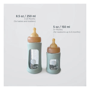 Hevea - Medium Flow Wide Mouth Glass Bottle Protector Sleeve | Olive Green