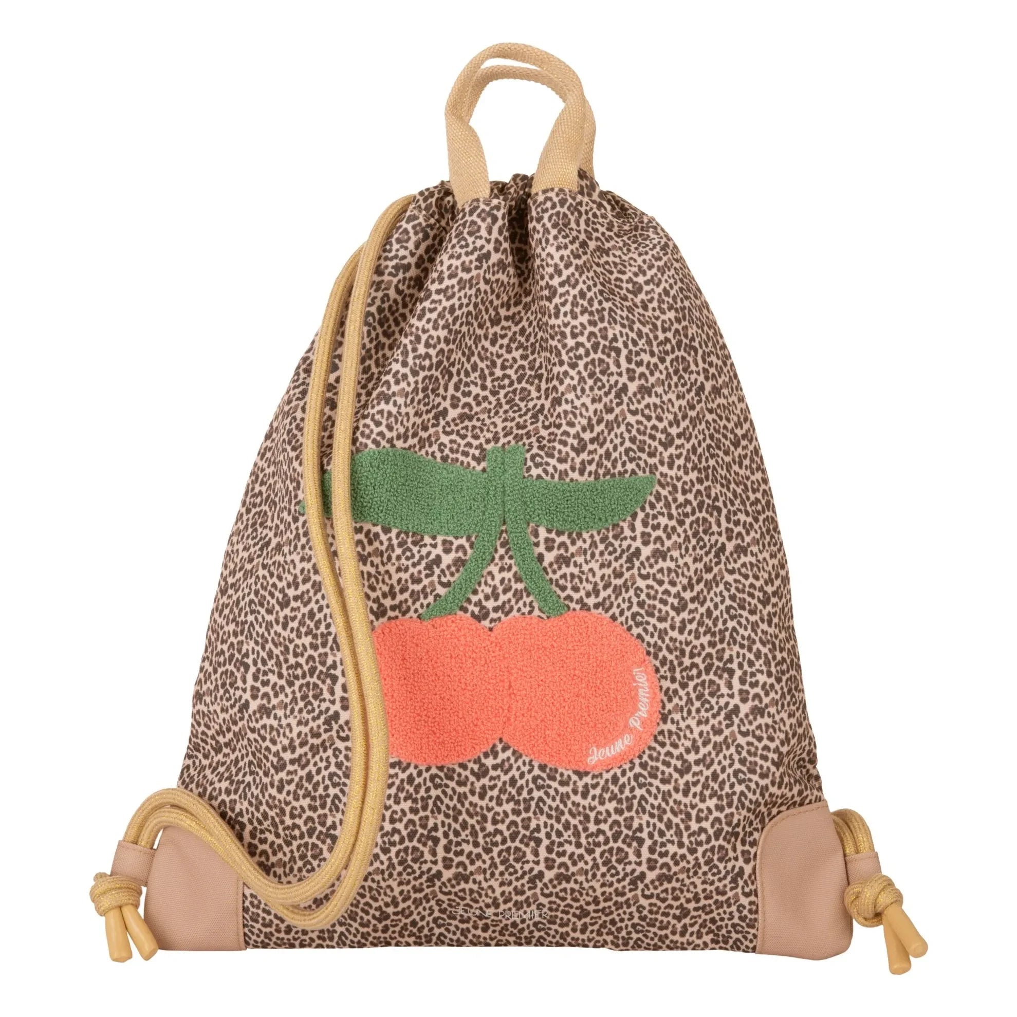 Jeune Premier - Leopard Cherry Spor Çanta | Bej