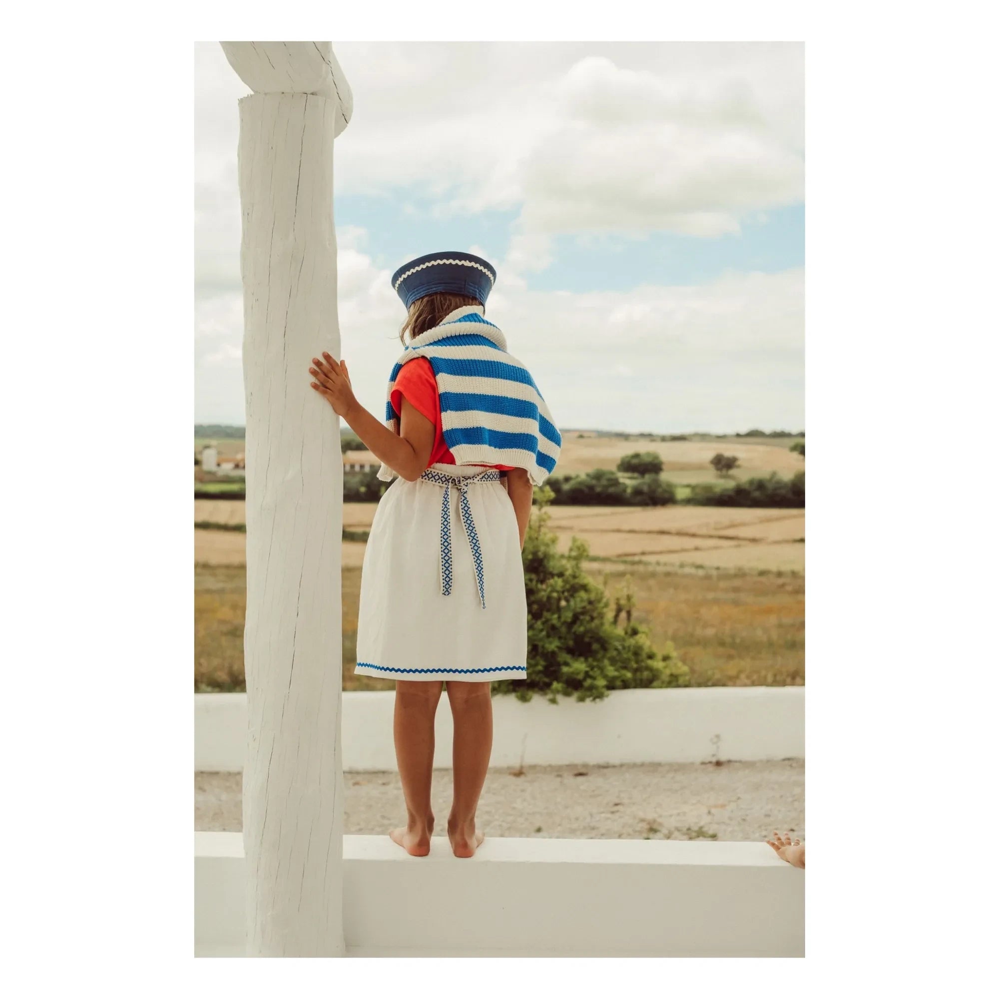 THE LiTTLE POETS - Bordalo Belted Skirt | White