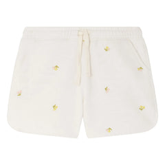 Bonpoint - Caroline Cherries Organic Cotton Fleece Shorts | Ecru