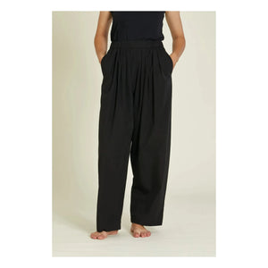 Black Crane - Organic Cotton Poplin Drawstring Pants | Black