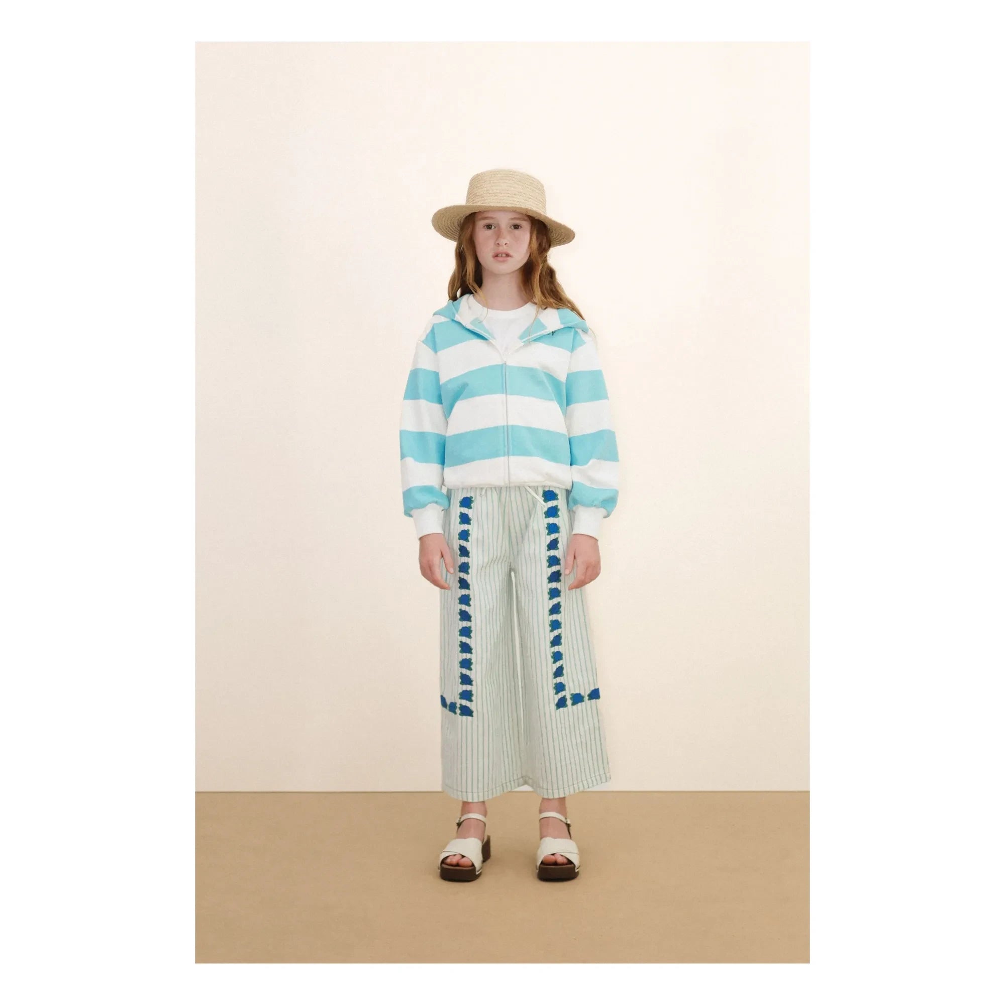 Tinycottons - Striped Organic Cotton Hoodie | Light Blue