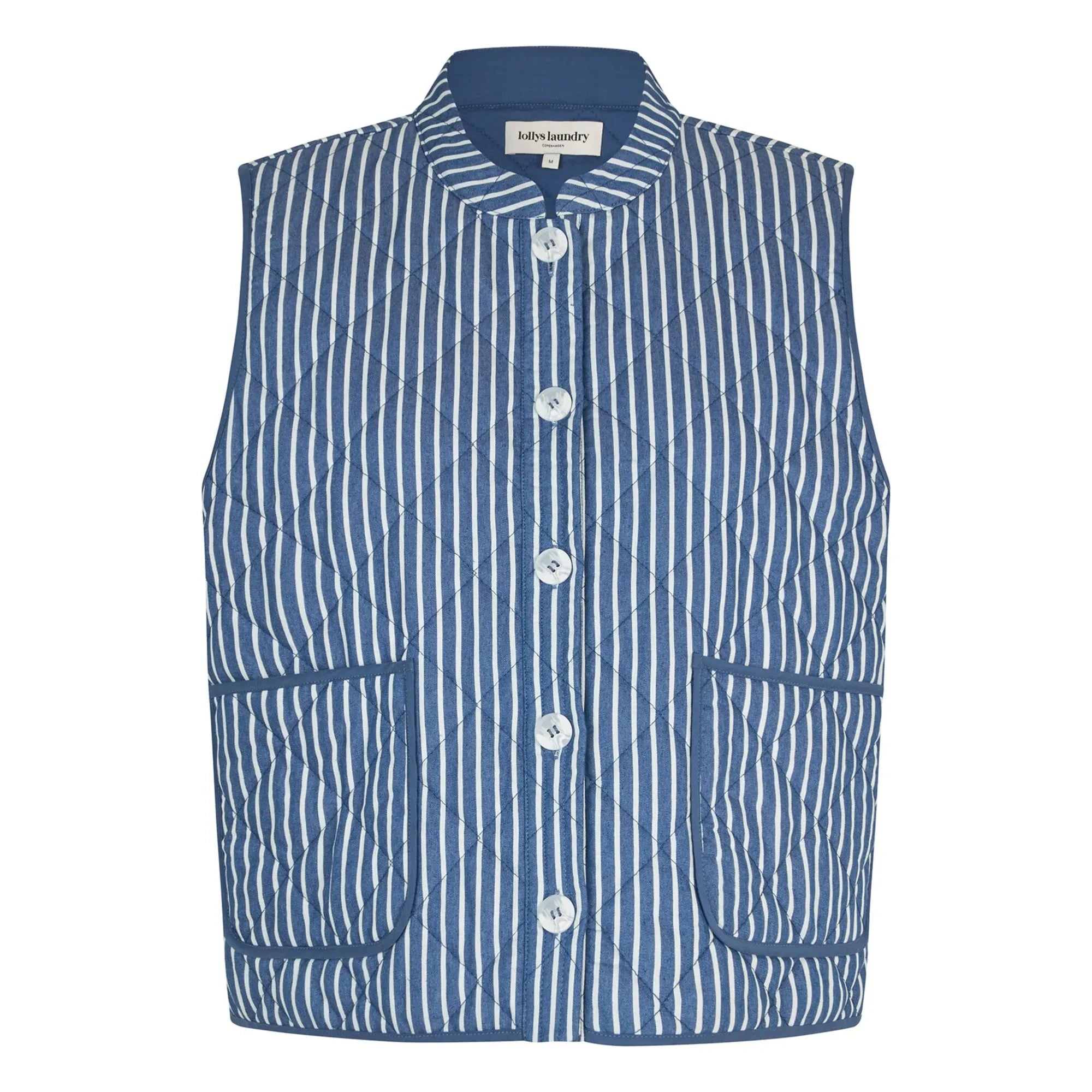 Lollys Laundry - Cairo Stripes Sleeveless Jacket | Blue