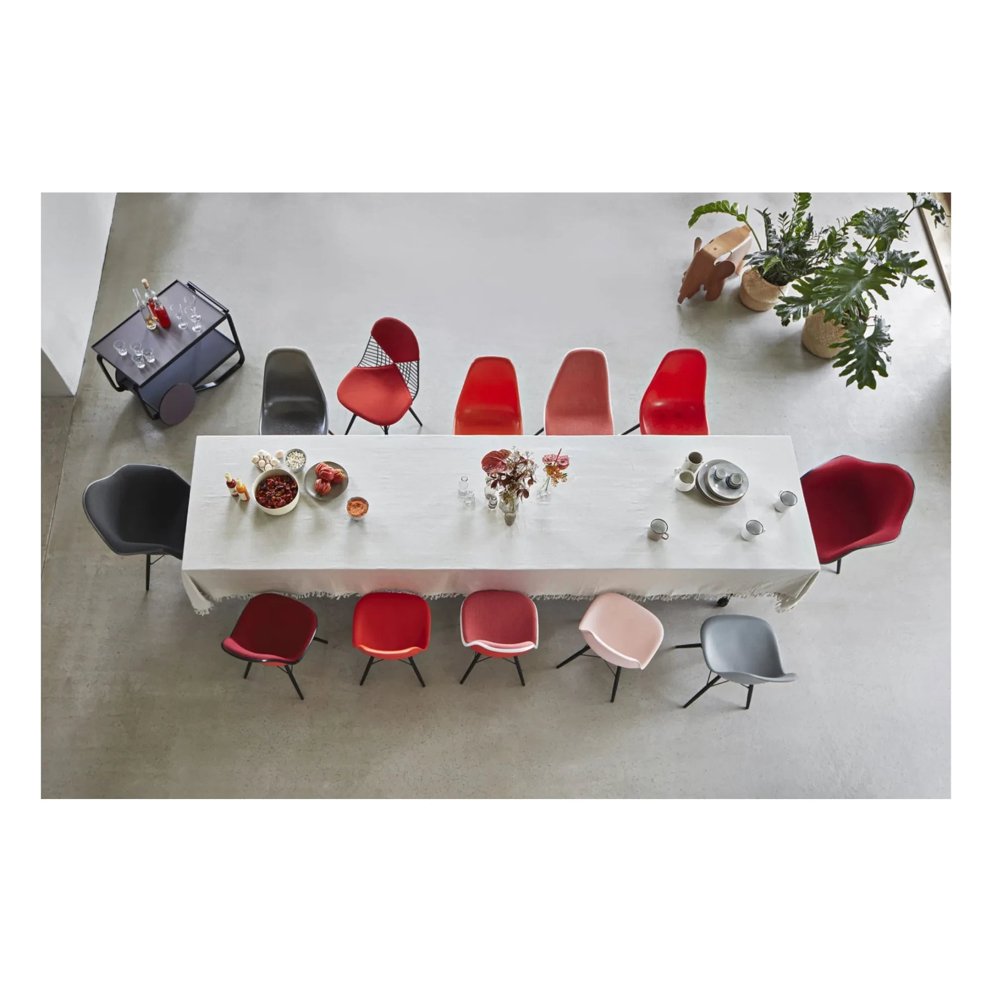 Vitra - DSW Plastic Chair - Maple Base - Charles & Ray Eames | Poppy Red