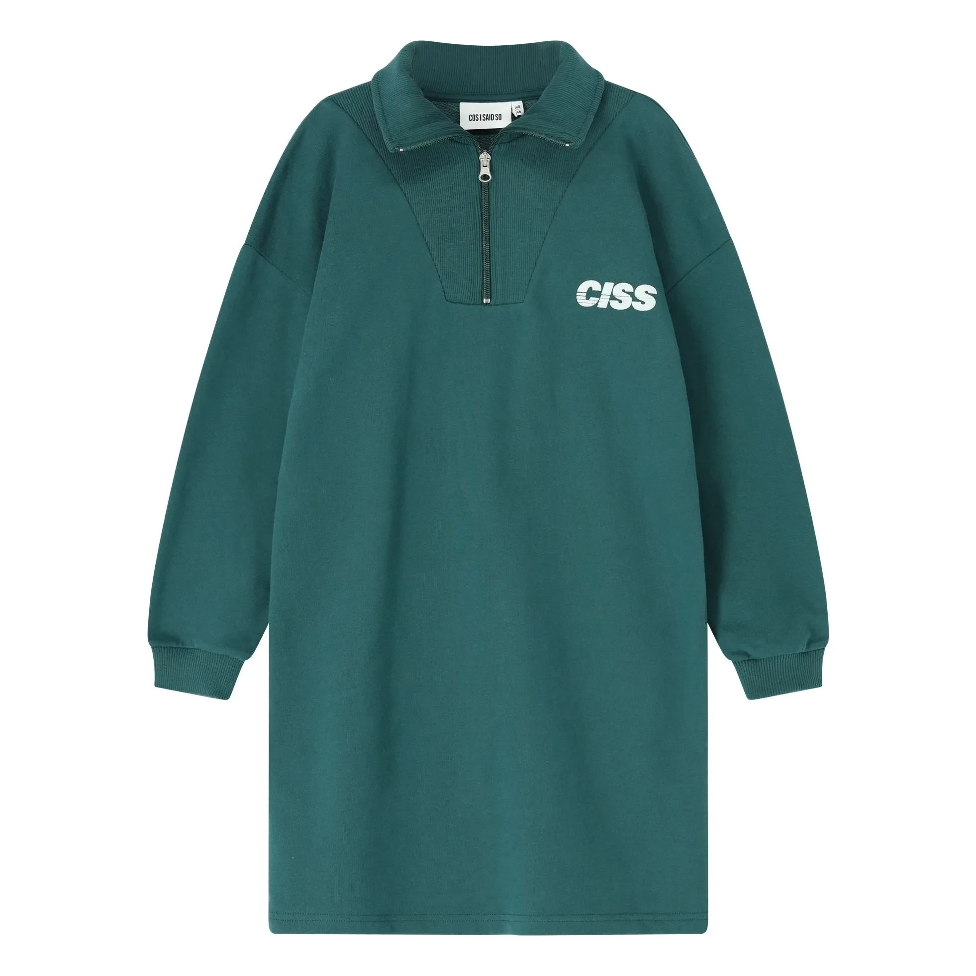 Cos I Said So - Organic Cotton Half-Zip Dress | Dark Green