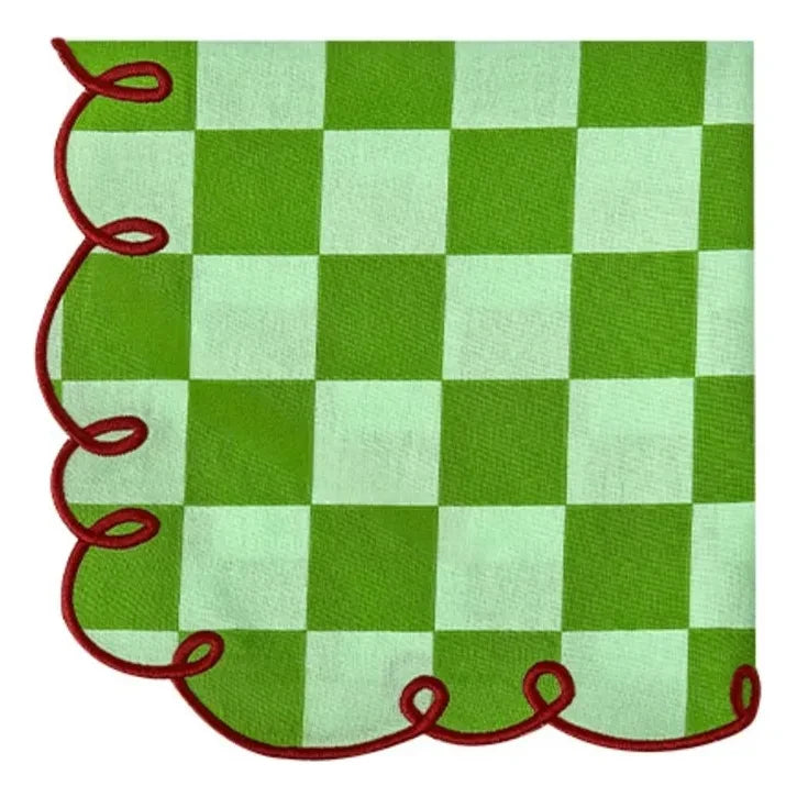 Bitossi - Dama Verde Checked Napkins - Set of 2 | Green