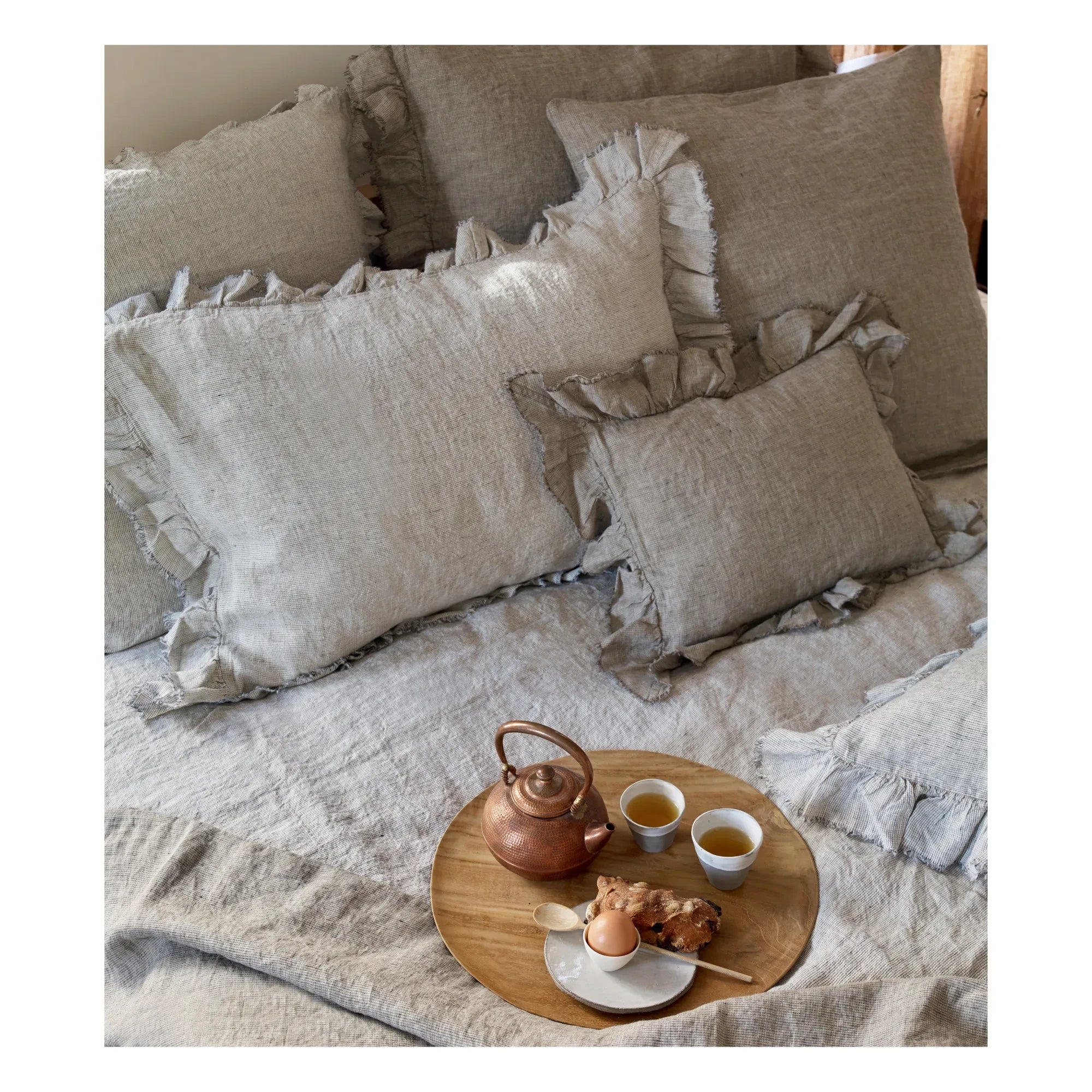 Maison de Vacances - Boho Washed Linen Pillowcase | Stone