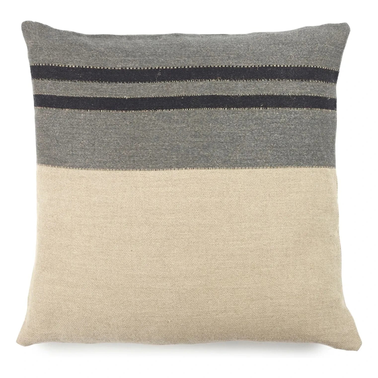 Libeco - Keten yastık kılıfı Black House Stripe | Carbon