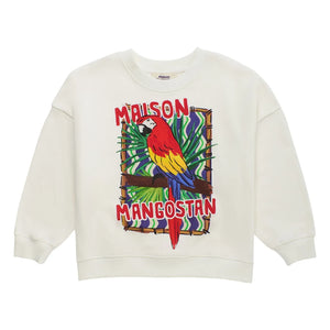 Maison Mangostan - Parrot sweatshirt | White