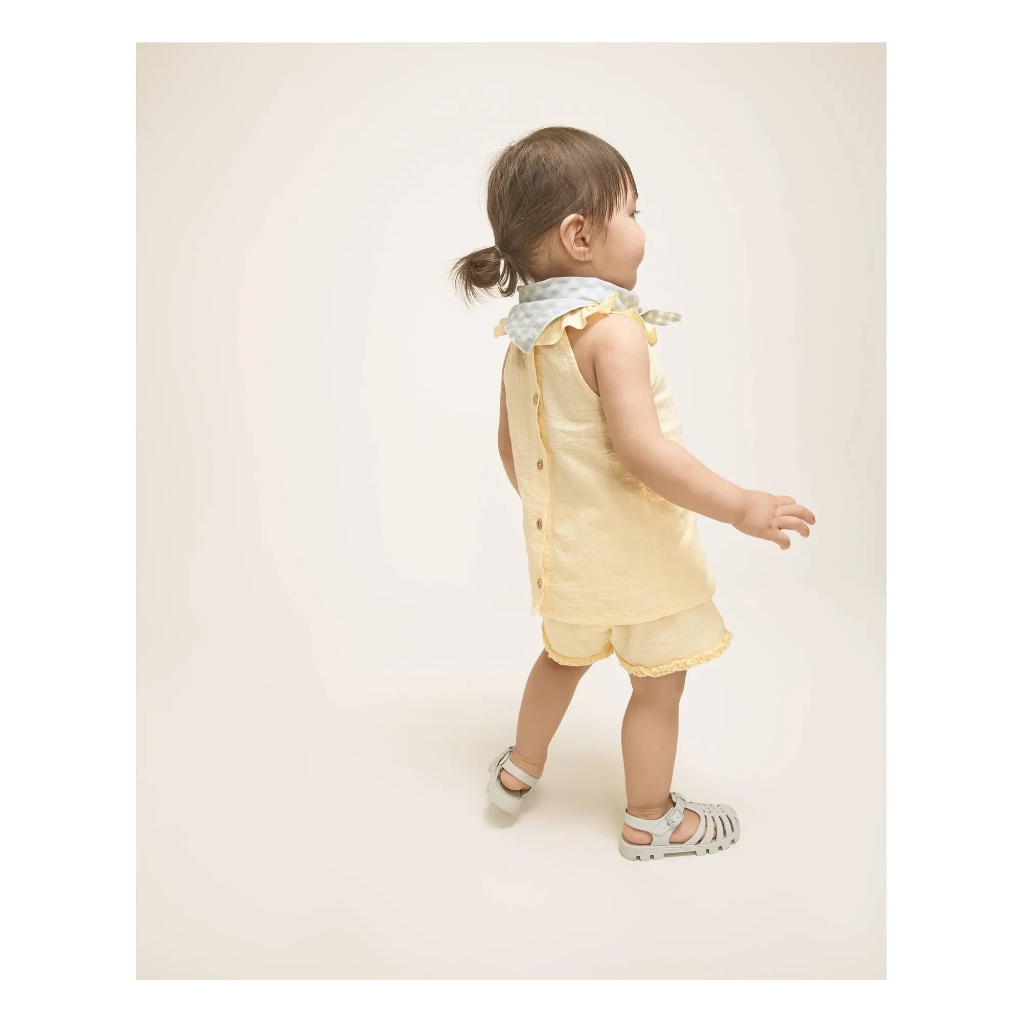 Búho - Organic Cotton Ruffled Shorts | Yellow