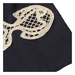 Thinking Mu - Donkey Fish organic cotton shirt | Navy Blue