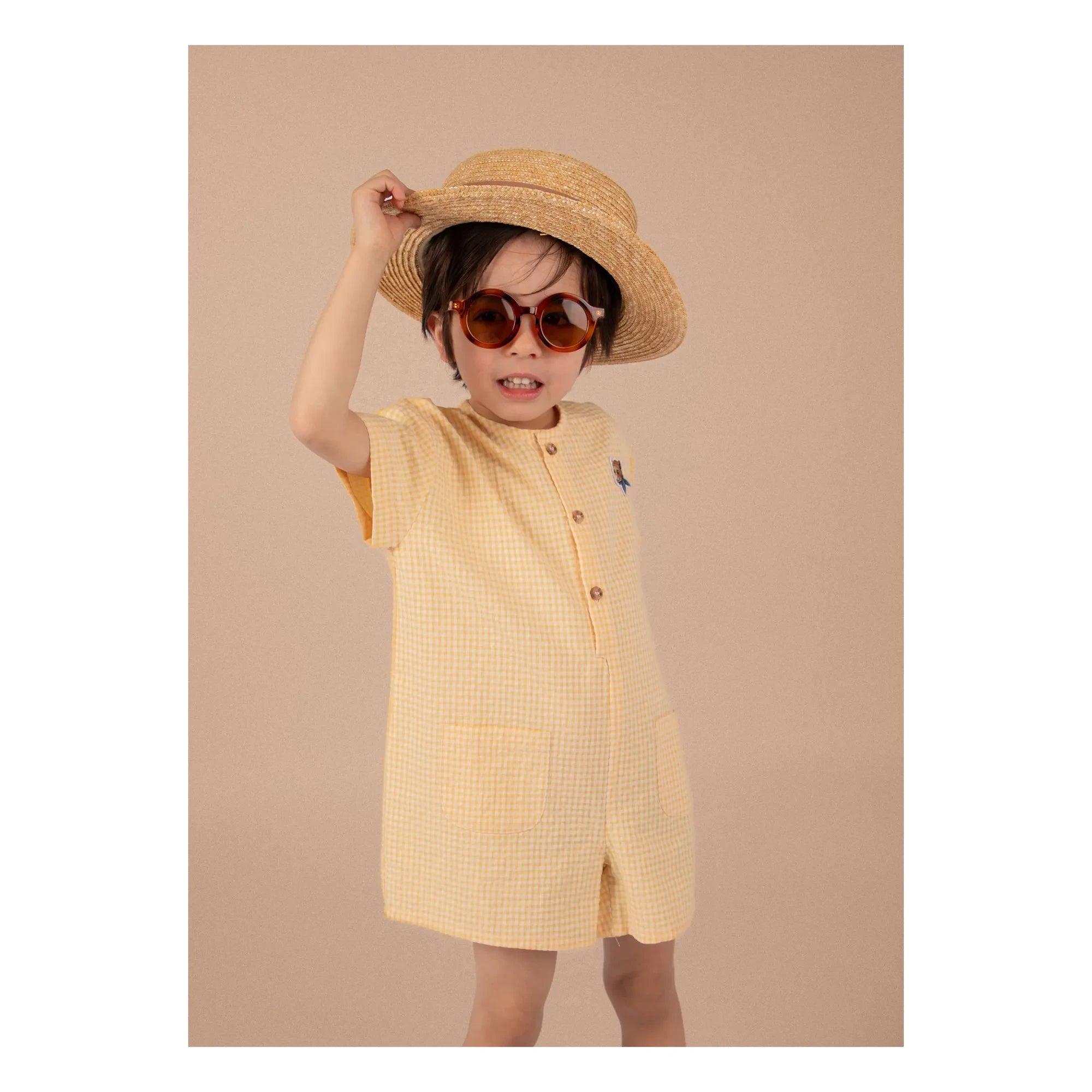 Loir - Arsène Vichy Organic Cotton Romper | Yellow
