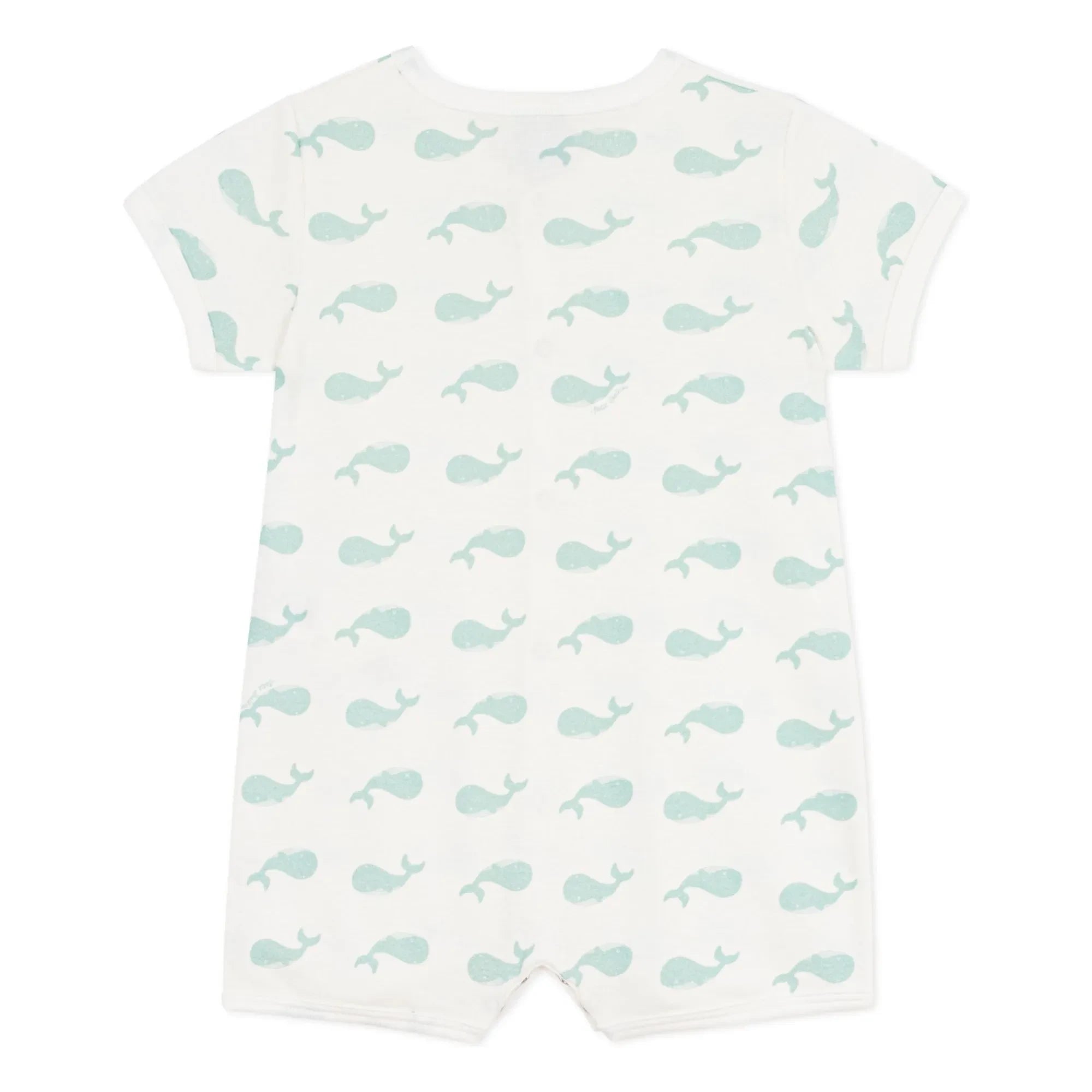 Petit Bateau - Whale Romper Pajamas | White