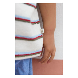 Bonton - Livo Viva Striped Terry T-Shirt | White