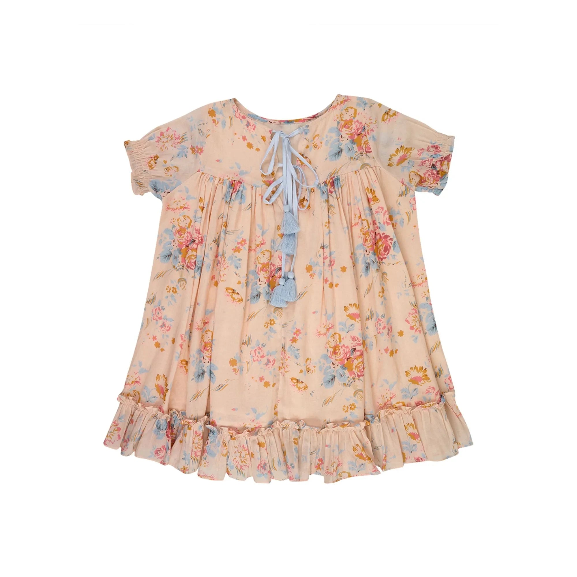 Lilinoa - Maeva Floral Print Cotton Voile Dress | Peach