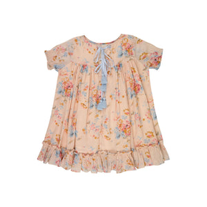 Lilinoa - Maeva Floral Print Cotton Voile Dress | Peach