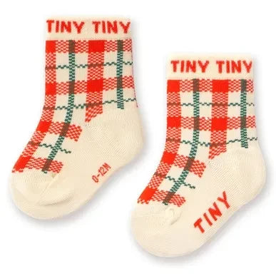 Tinycottons - Off-White Baby Plaid Socks