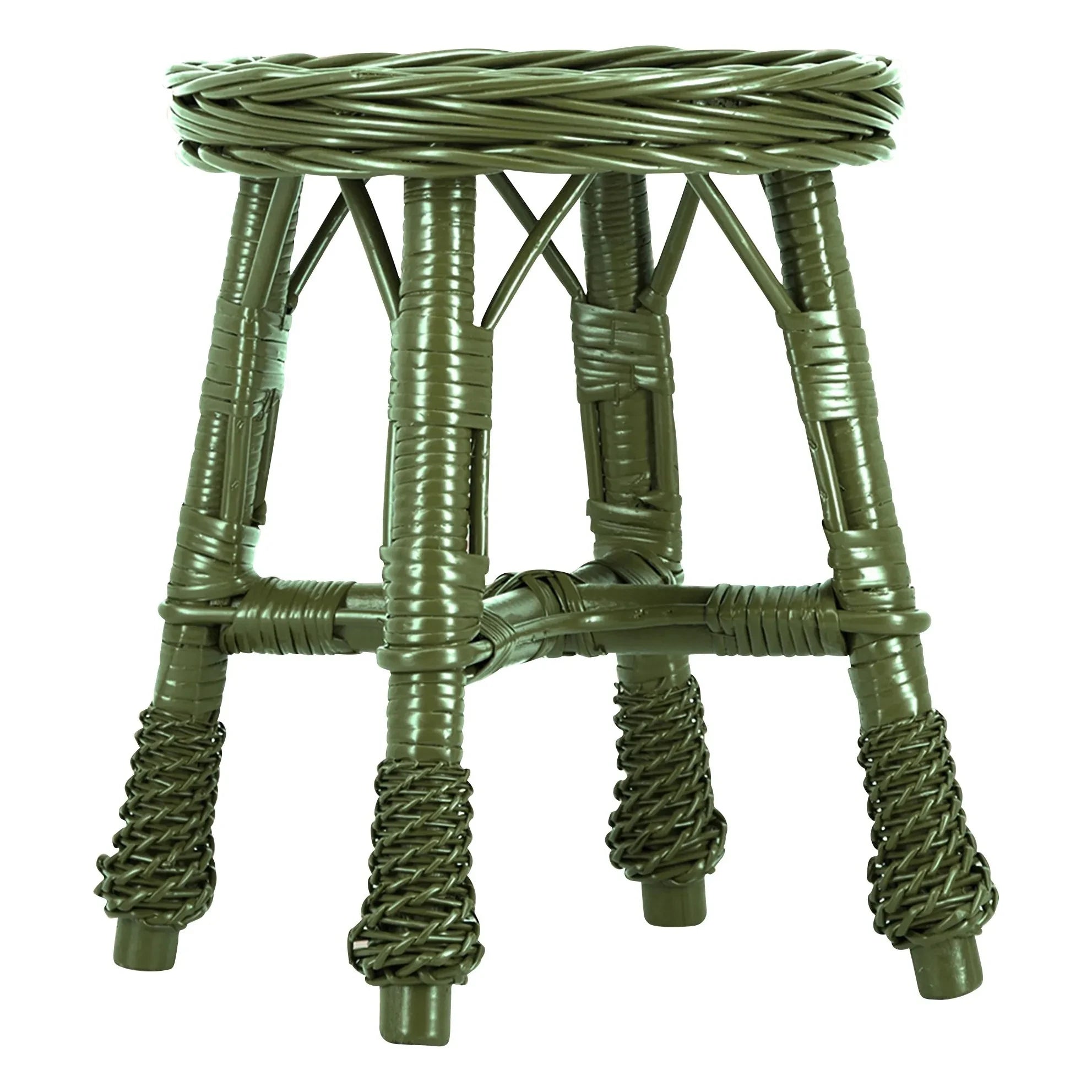 House of Capricorn - Furnas wicker mesh stool | Green